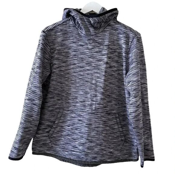 Gap Fit Pullover Hoodie Kangaroo Pocket Heather Funnel Sweatshirt SZ M #1404 - Picture 1 of 14